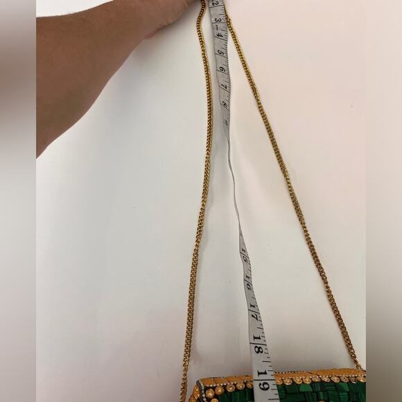 Vintage Ornate Green Mosaic Crossbody Bag - Picture 6 of 8